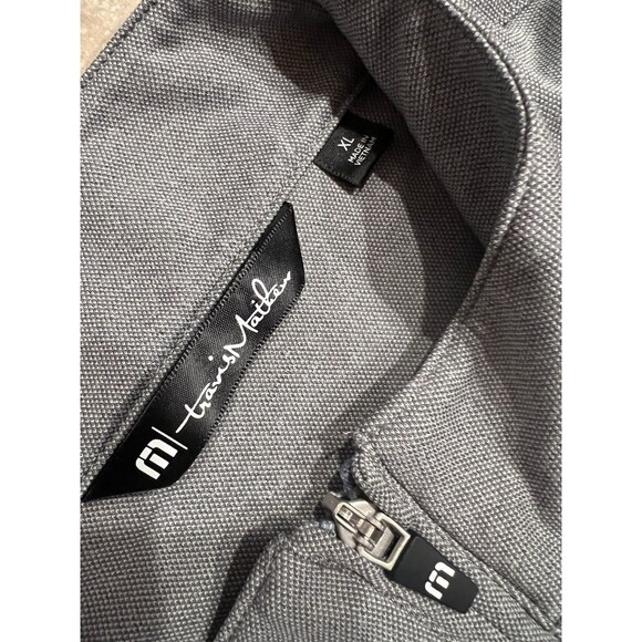 Travis Mathew Shirt Mens XL Gray Golf COTO Performance Quarter Zip Pullover - Picture 3 of 8